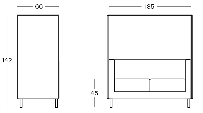 Cruise screen 2 seater sofa