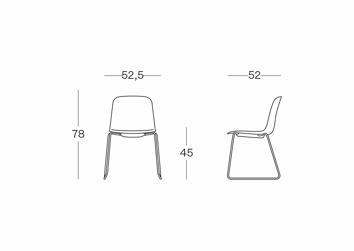 Lora coque plastique avec piètement luge