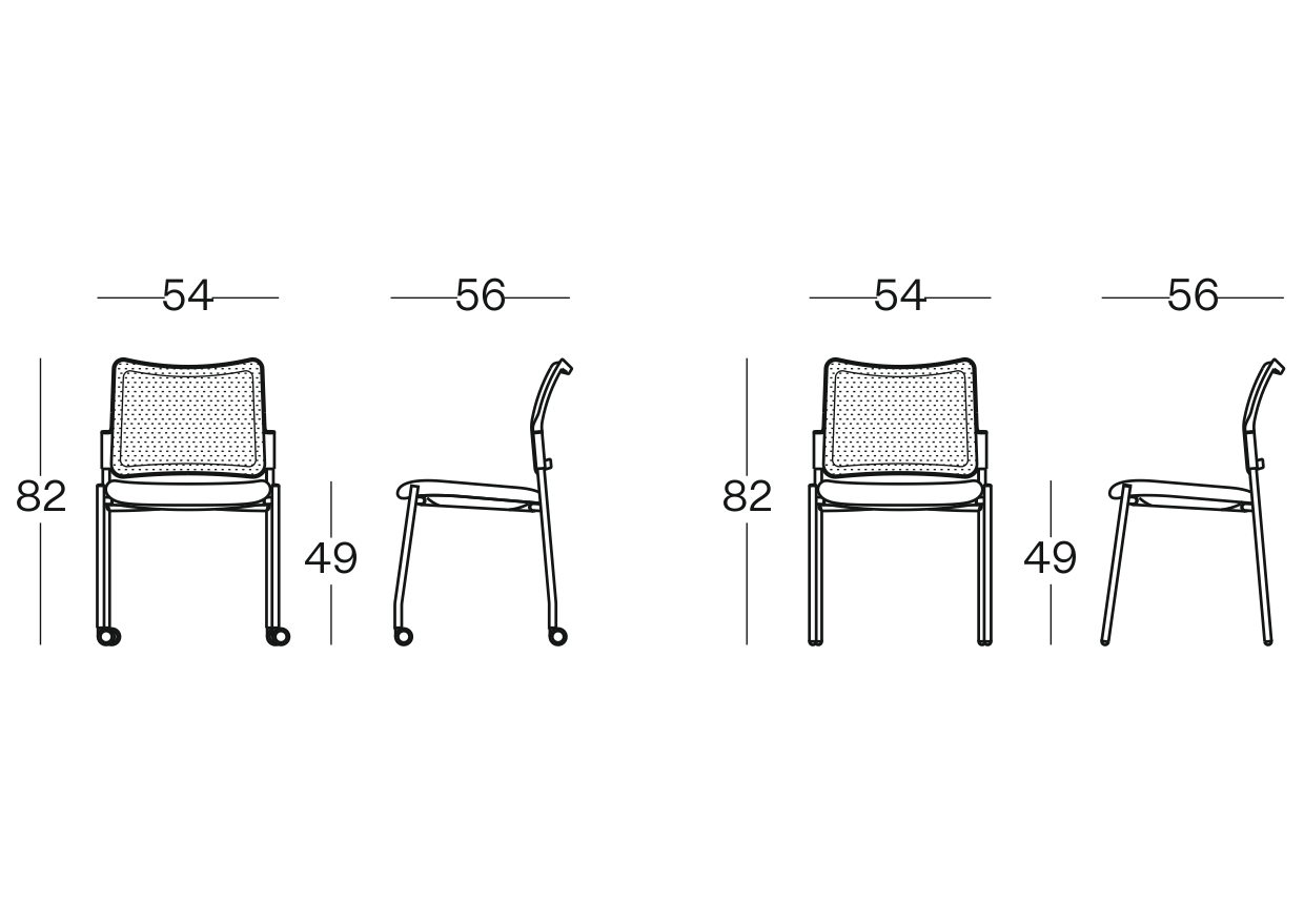 Chaise conférence avec dossier capitonné avec ou sans roulettes