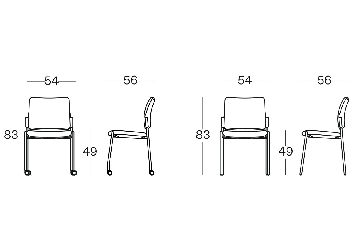 Chaise conférence avec dossier résille avec ou sans roulettes