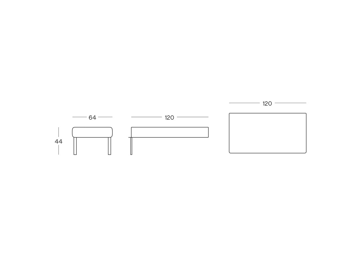 120 cm bench module
