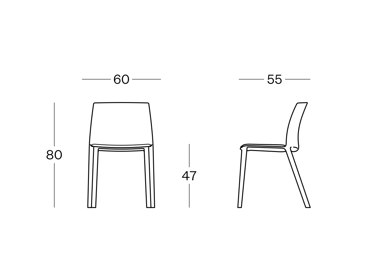 Plastic chair with padded seat