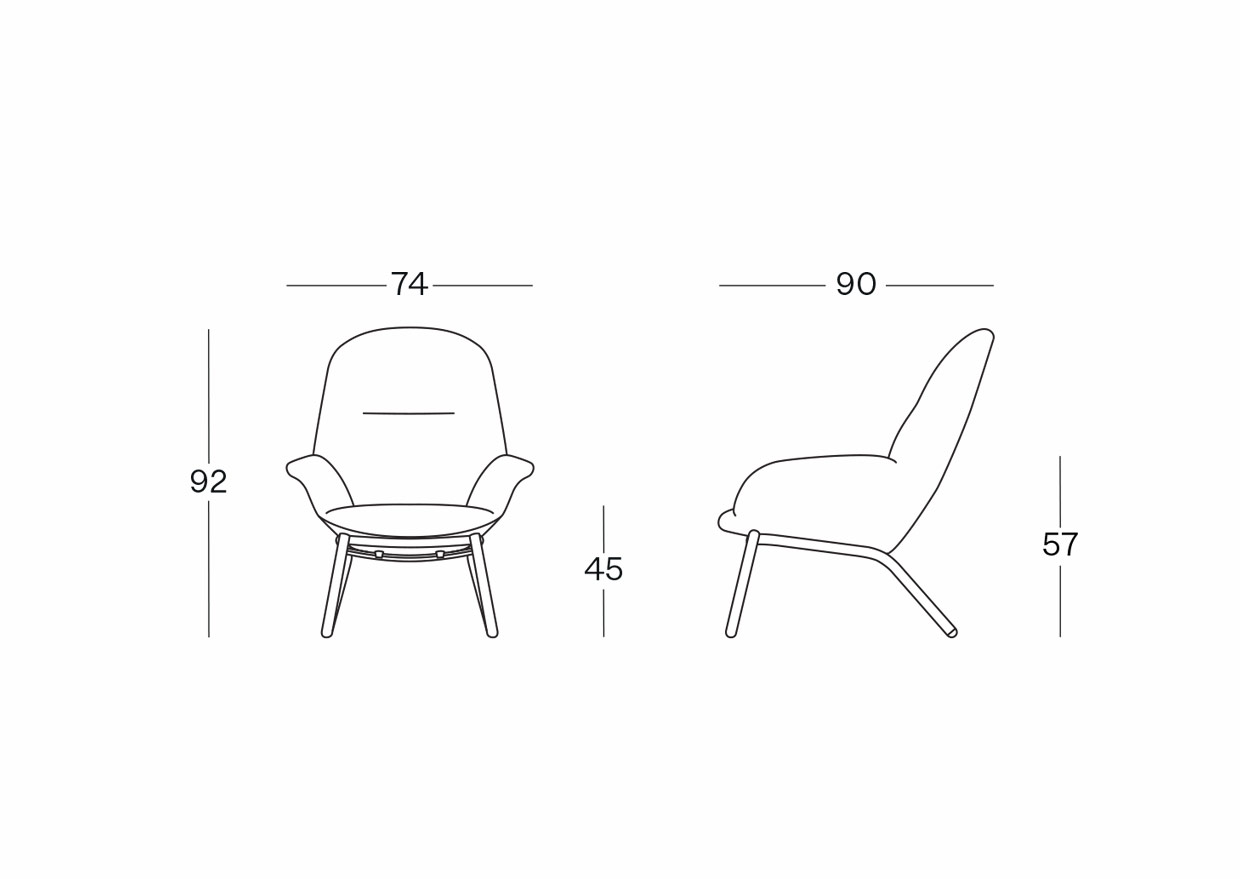 Stay lounge complètement rembourré avec piètement en métal
